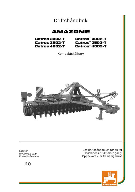 Instruksjonsboka CATROS 3002-T/3502-T/4002-T