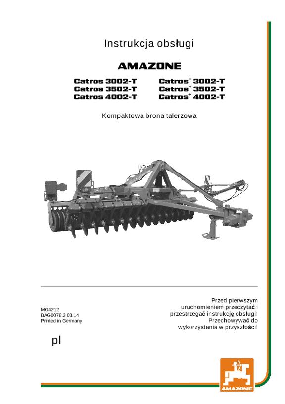 Instrukcja obsługi CATROS 3002-T/3502-T/4002-T