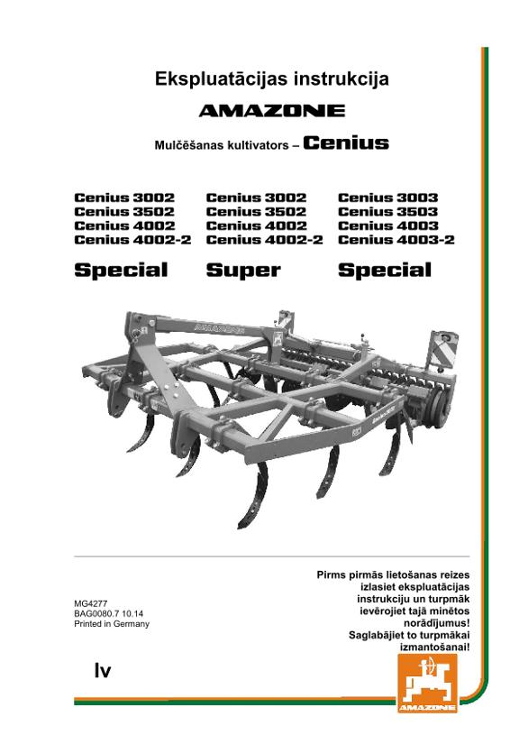 Ekspluatācijas instrukcija CENIUS 3002/3502/4002/4002-2