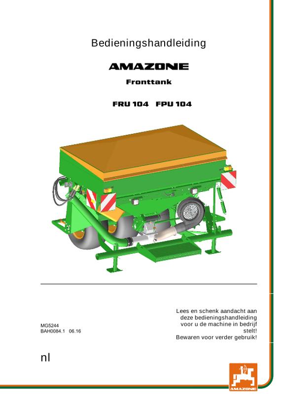 Bedieningshandleiding FRONTTANK FRU/FPU 104 