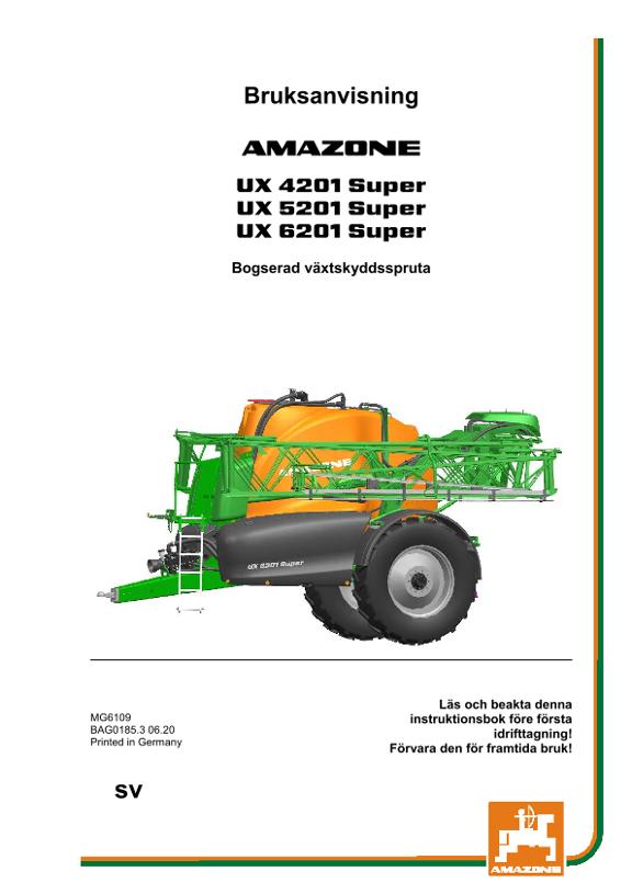 Instruktionsbok UX 4/5/6201 SUPER 