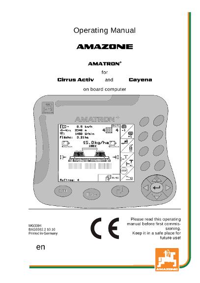 Operation manual AMATRON+ CIRRUS ACTIV / CAYENA 