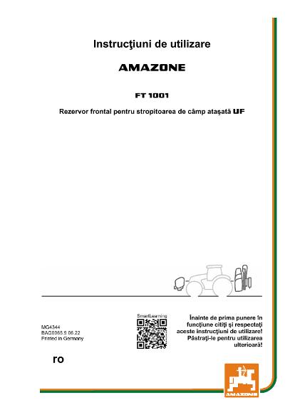 Instrucţiuni de utilizare FRONTTANK FT 1001