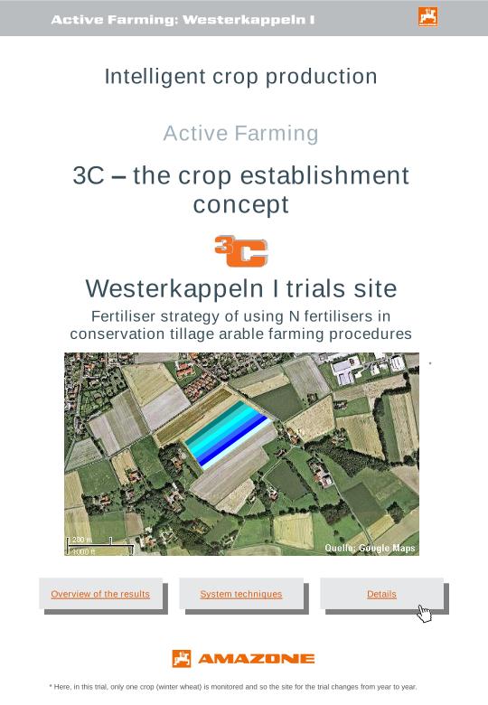 Versuchsbericht Pflanzenbau Westerkappeln I trials site 2011