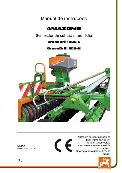 Manual de Instruções GREENDRILL GD200/500-E/H