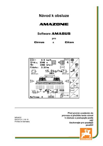 Návod na obsluhu Software AMABUS Citan 00 / Cirrus 01
