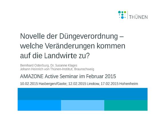 Vortrag Bernhard Osterburg - Active Seminar 2015 Thuehnen Institut Novelle Düngeverordnung