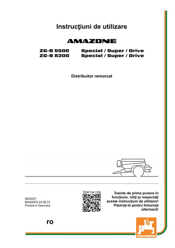 Instrucţiuni de utilizare ZG-B 5500/8200 SPECIAL/SUPER/DRIVE