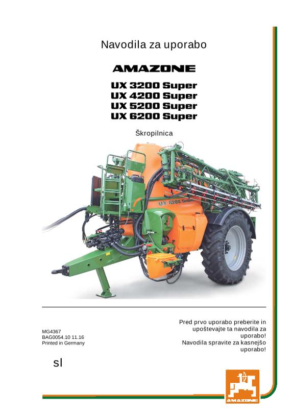 Navodila za uporabo UX 3200/4200/5200/6200 SUPER