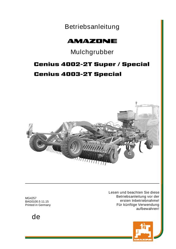 Betriebsanleitung CENIUS 4002-2T / 4003-2T