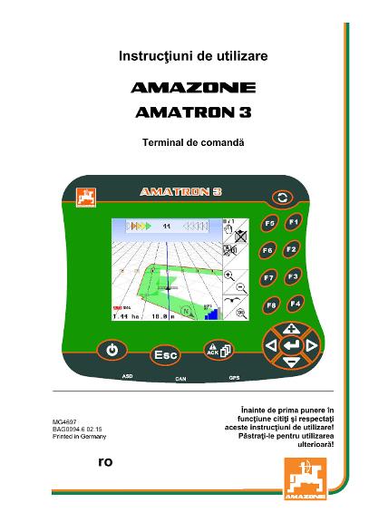 Instrucţiuni de utilizare AMATRON 3