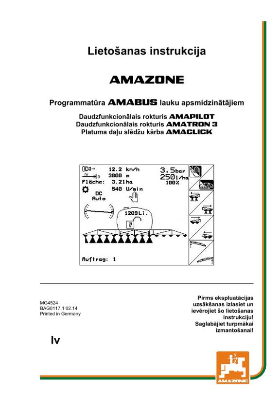 Ekspluatācijas instrukcija Software AMABUS Feldspritze