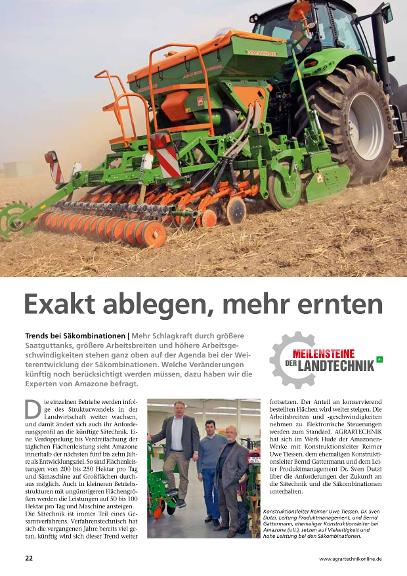 Artikel Agrartechnik online 201108 - Meilensteine der Landtechnik - Exakt ablegen - mehr ernten