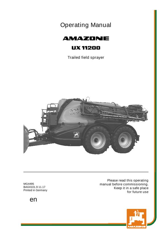 Operation manual UX 11200  