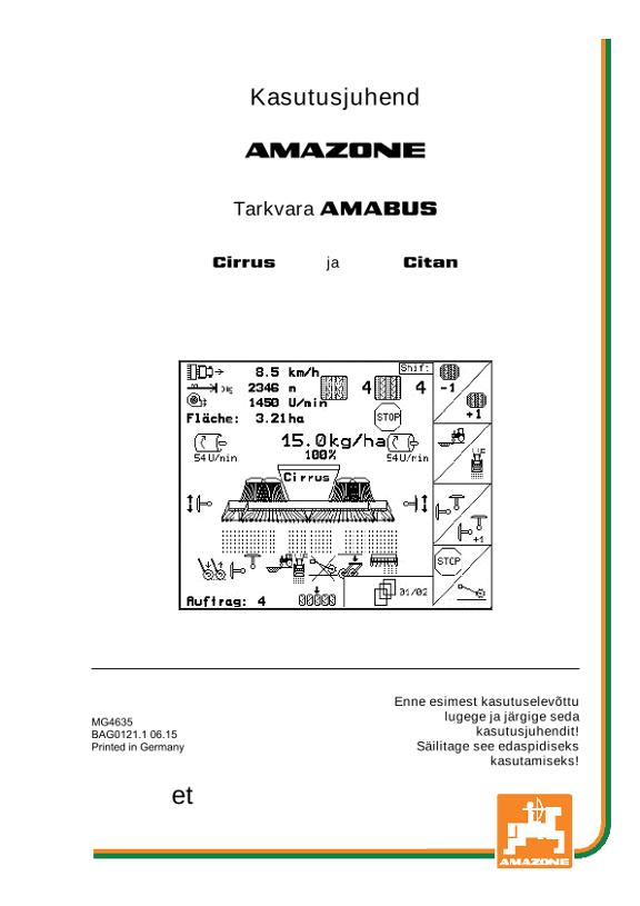 Kasutusjuhend Software AMABUS Citan 00 / Cirrus 01