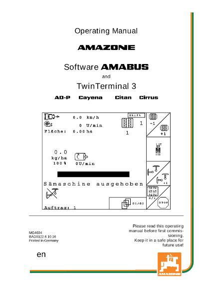 Operation manual SOFTWARE AMABUS CAYENA/CITAN/CIRRUS/AD-P   