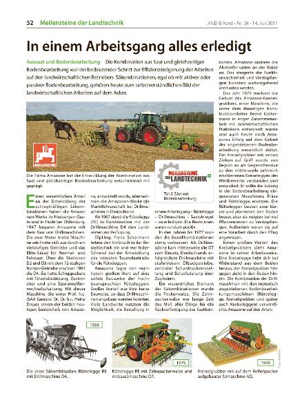 Artikel Land und Forst 2011-28 - Meilensteine der Landtechnik - In einem Arbeitsgang alles erledigt