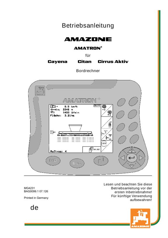 Betriebsanleitung AMATRON+ f. Cayena / Citan / Cirrus Aktiv 