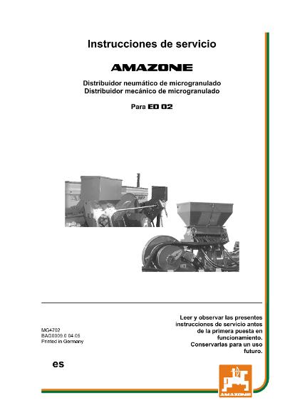 Manual del operador MIKROGRANULATSTREUER ED 02 