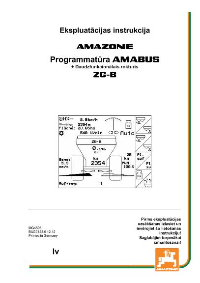 Ekspluatācijas instrukcija Software AMABUS ZG-B