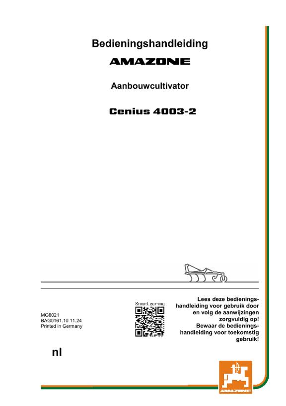 Bedieningshandleiding CENIUS 4003-2 SUPER/SPECIAL