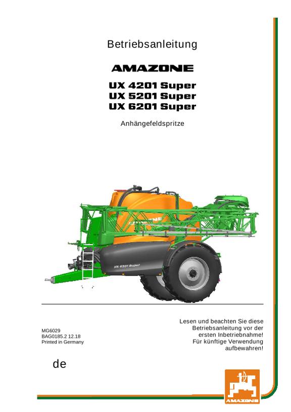 Betriebsanleitung UX 4/5/6201 SUPER 