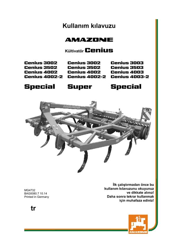 Kullanım kılavuzu CENIUS 3002/3502/4002/4002-2