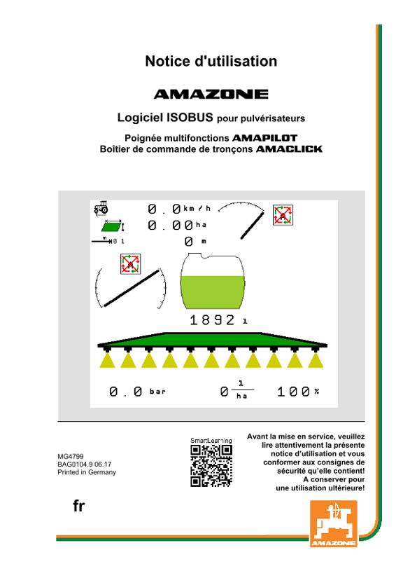 Notice d'utilisation ISOBUS SOFTWARE SPRITZE 
