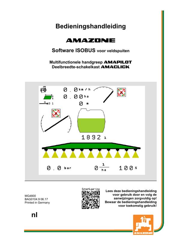 Bedieningshandleiding ISOBUS SOFTWARE SPRITZE 