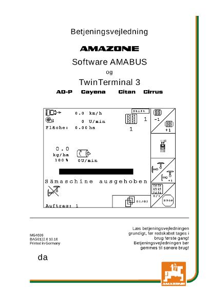 Brugsanvisning SOFTWARE AMABUS CAYENA/CITAN/CIRRUS