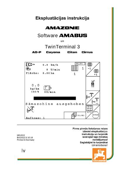 Ekspluatācijas instrukcija SOFTWARE AMABUS CAYENA/CITAN/CIRRUS/AD-P