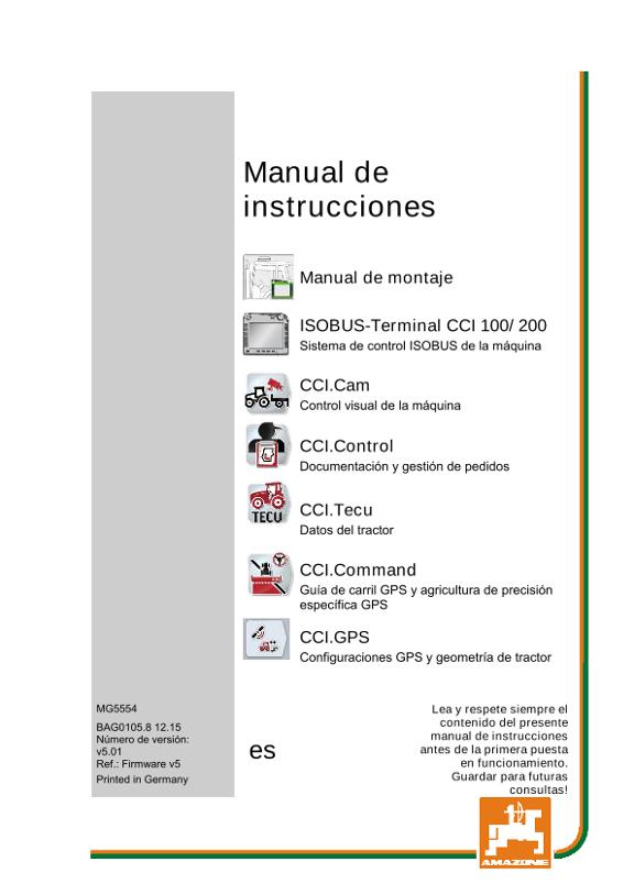 Manual del operador CCI ISOBUS TERMINAL 