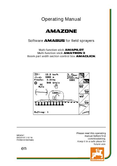 Operation manual Software AMABUS Feldspritze