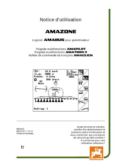 Notice d'utilisation Software AMABUS Feldspritze 