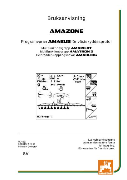 Instruktionsbok Software AMABUS Feldspritze