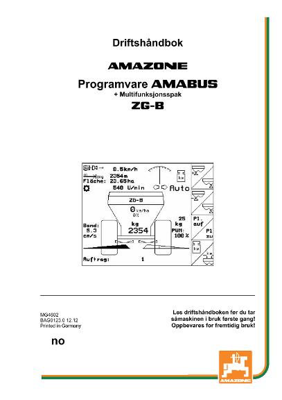 Instruksjonsboka Software AMABUS ZG-B