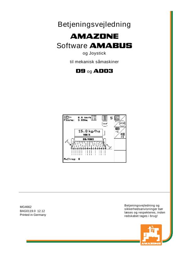 Brugsanvisning Software AMABUS mech. Drilltechnik