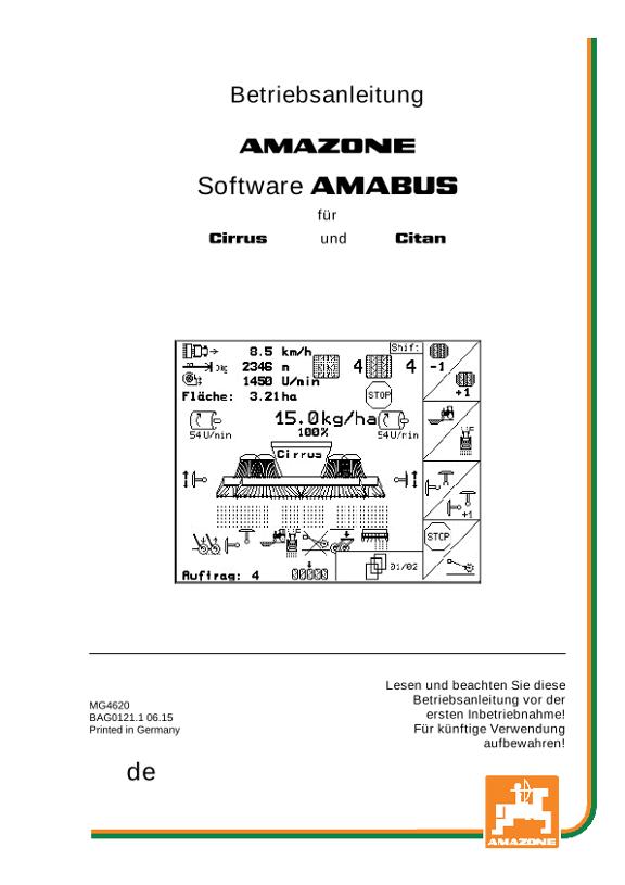 Betriebsanleitung SOFTWARE AMABUS CITAN 00 / CIRRUS 01