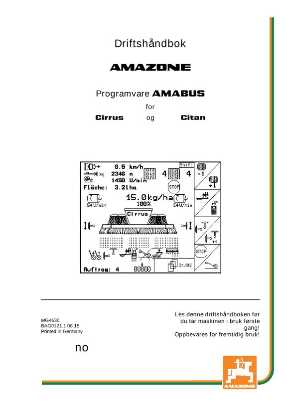 Instruksjonsboka Software AMABUS Citan 00 / Cirrus 01