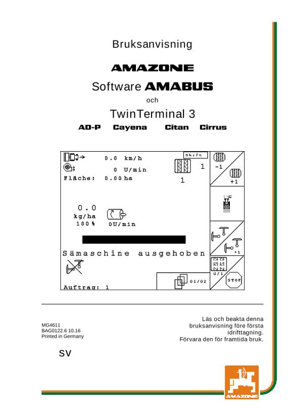 Instruktionsbok SOFTWARE AMABUS CAYENA/CITAN/CIRRUS/AD-P