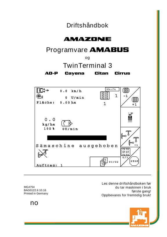 Instruksjonsboka SOFTWARE AMABUS CAYENA/CITAN/CIRRUS/AD-P