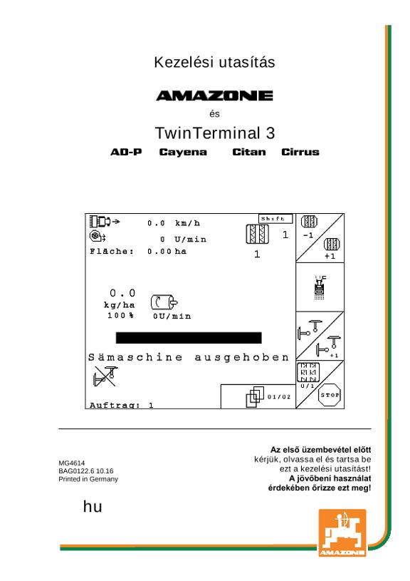 Kezelési útmutató SOFTWARE AMABUS CAYENA/CITAN/CIRRUS/AD-P