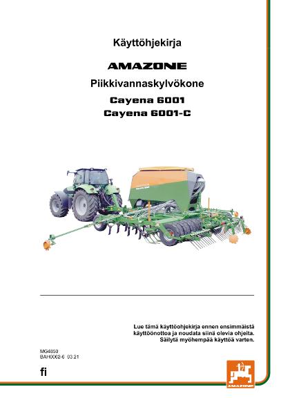 Käyttöohjekirja CAYENA 6001/6001-C