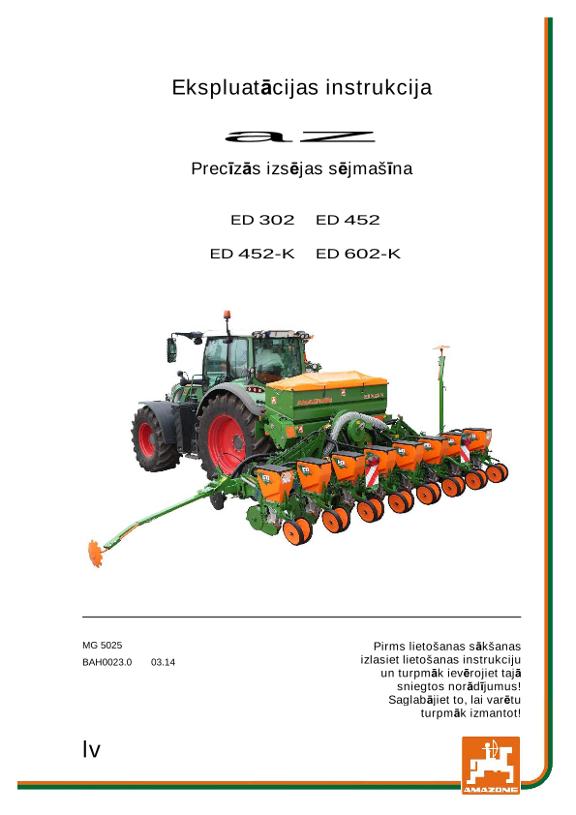 Ekspluatācijas instrukcija ED 302/452/452-K/602-K