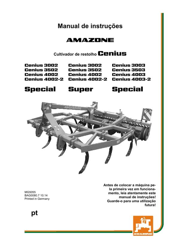 Manual de Instruções CENIUS 3002/3502/4002/4002-2
