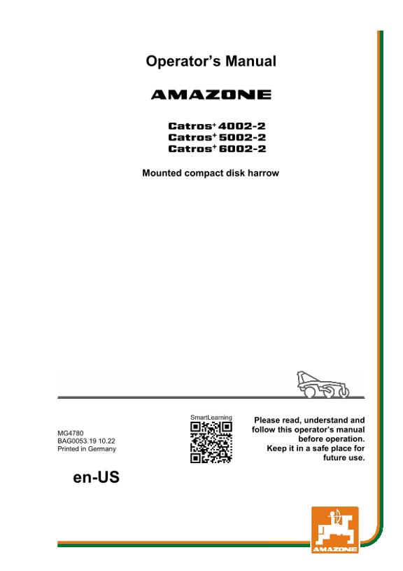 Operation manual CATROS 3/35/4001-4/5/6001-2  4/5/6002-2  CAT+ 3/3501  