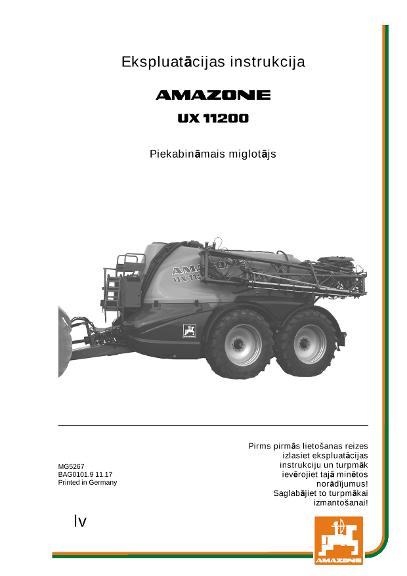 Ekspluatācijas instrukcija UX 11200