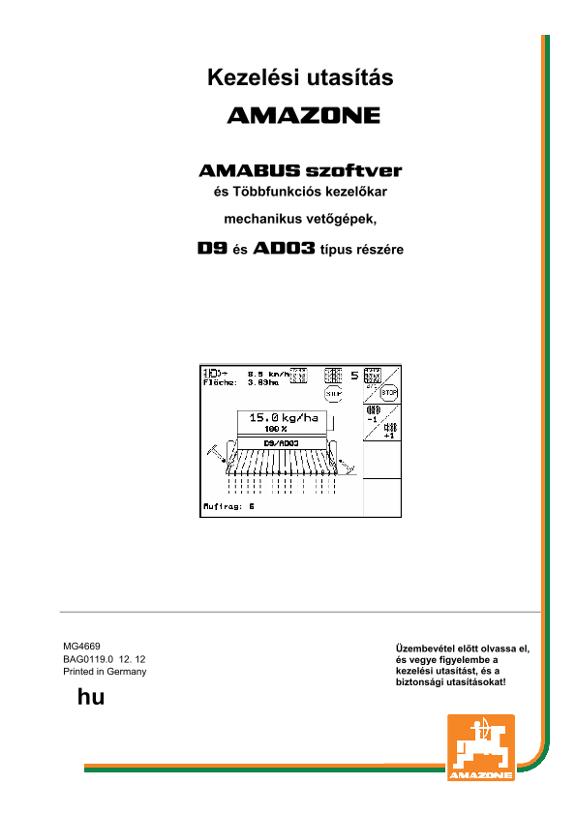 Kezelési útmutató Software AMABUS mech. Drilltechnik