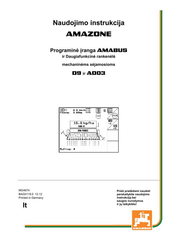 Naudojimo instrukcija Programinė įranga AMABUS