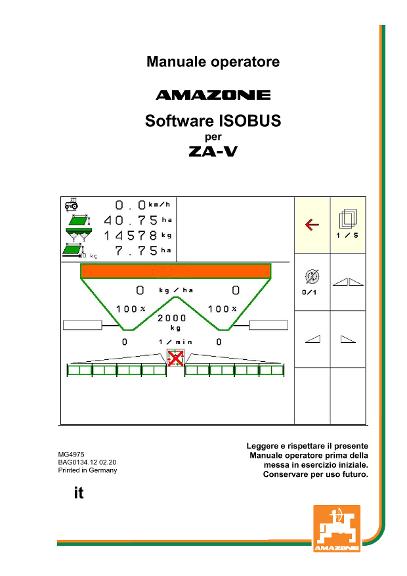 Manuale di intruzioni ISOBUS SOFTWARE ZA-V 